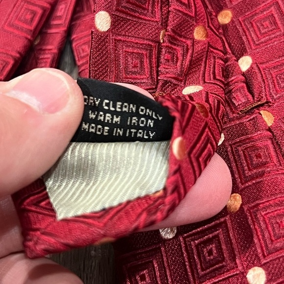 Ermenegildo Zegna Tie Red Polka Dot Classic Power 100% Silk Made in Italy - Picture 7 of 12